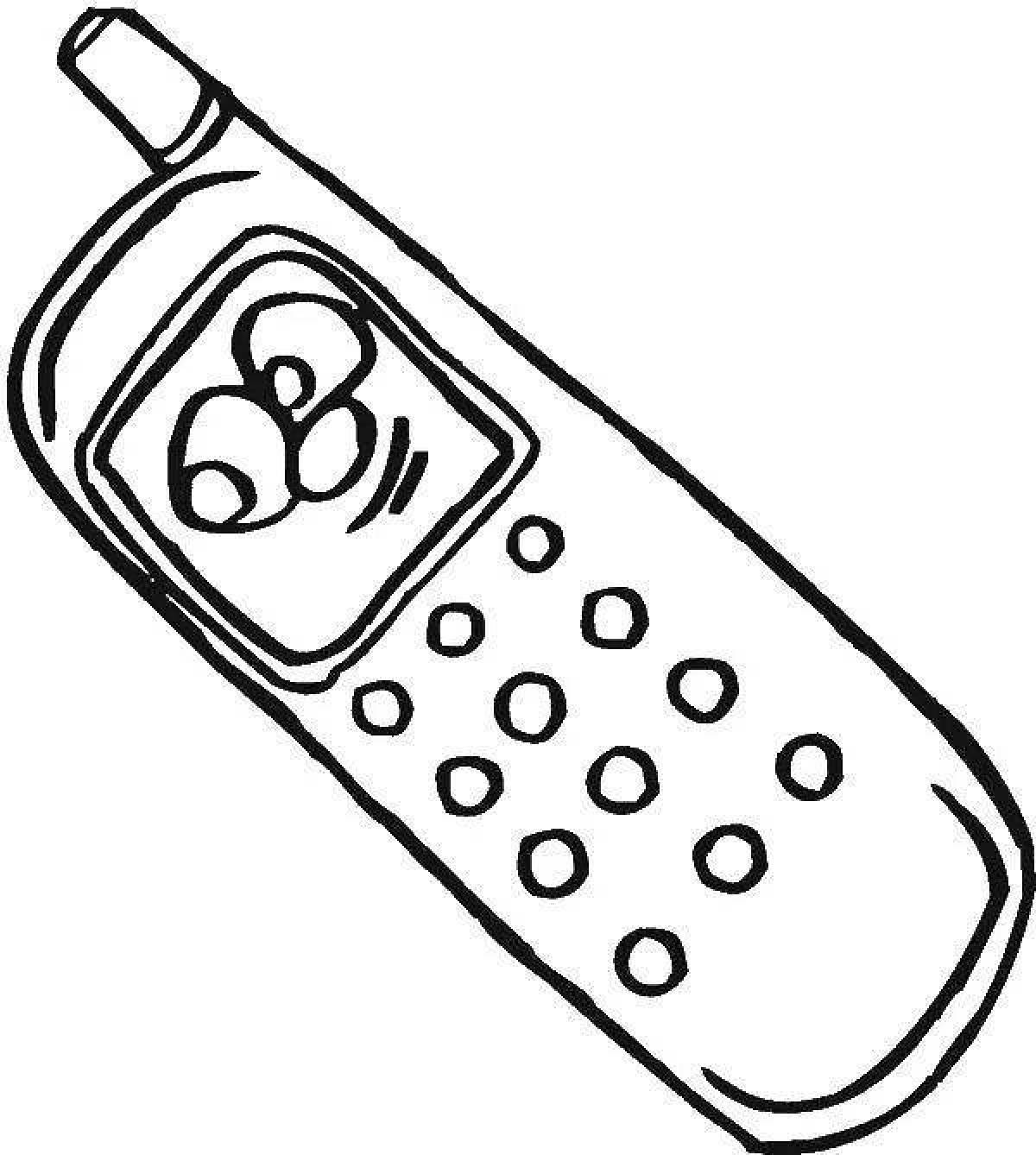 Playful cell phone coloring page