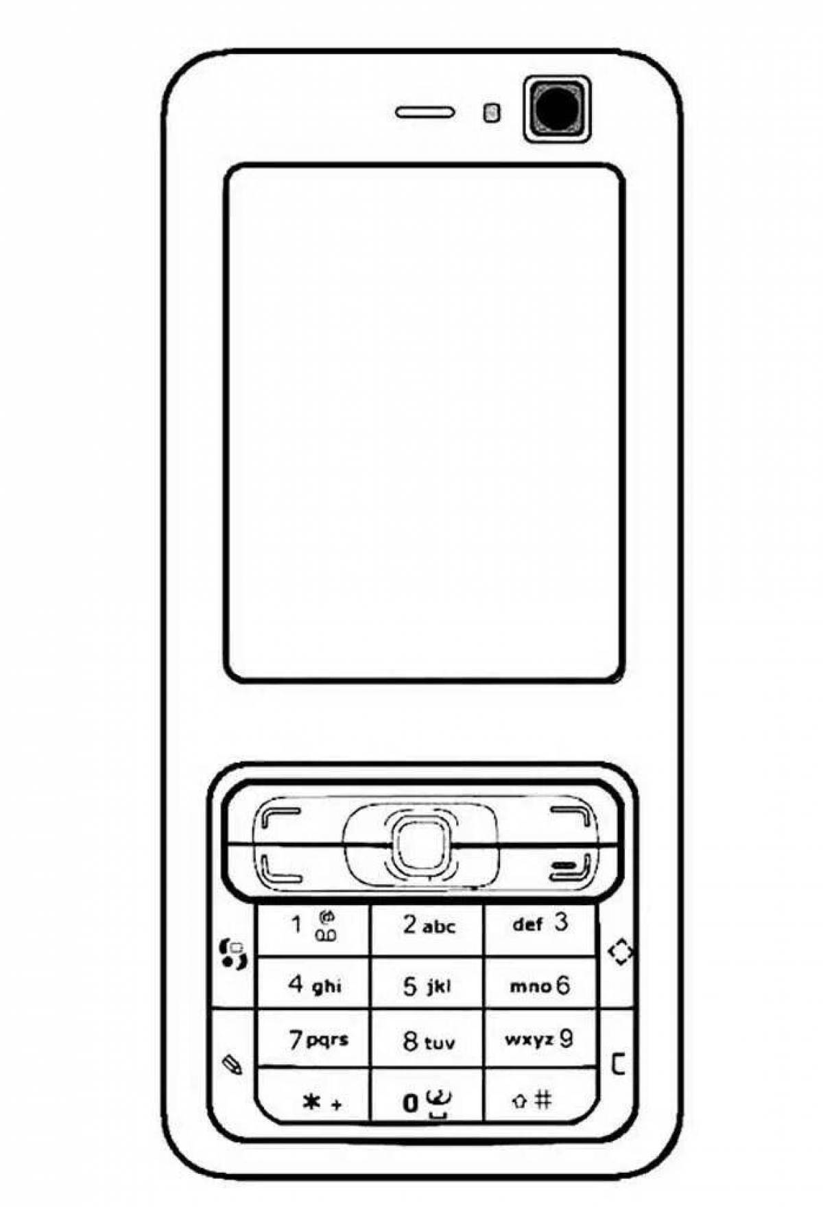 Gorgeous cell phone coloring page