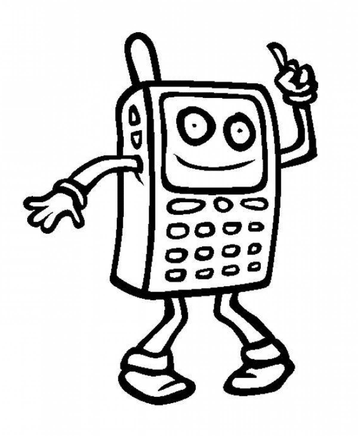 Awesome cell phone coloring page