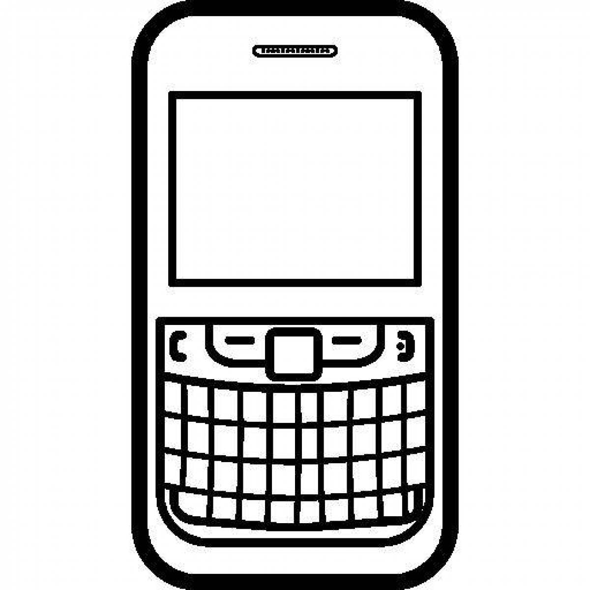 Delightful cell phone coloring page