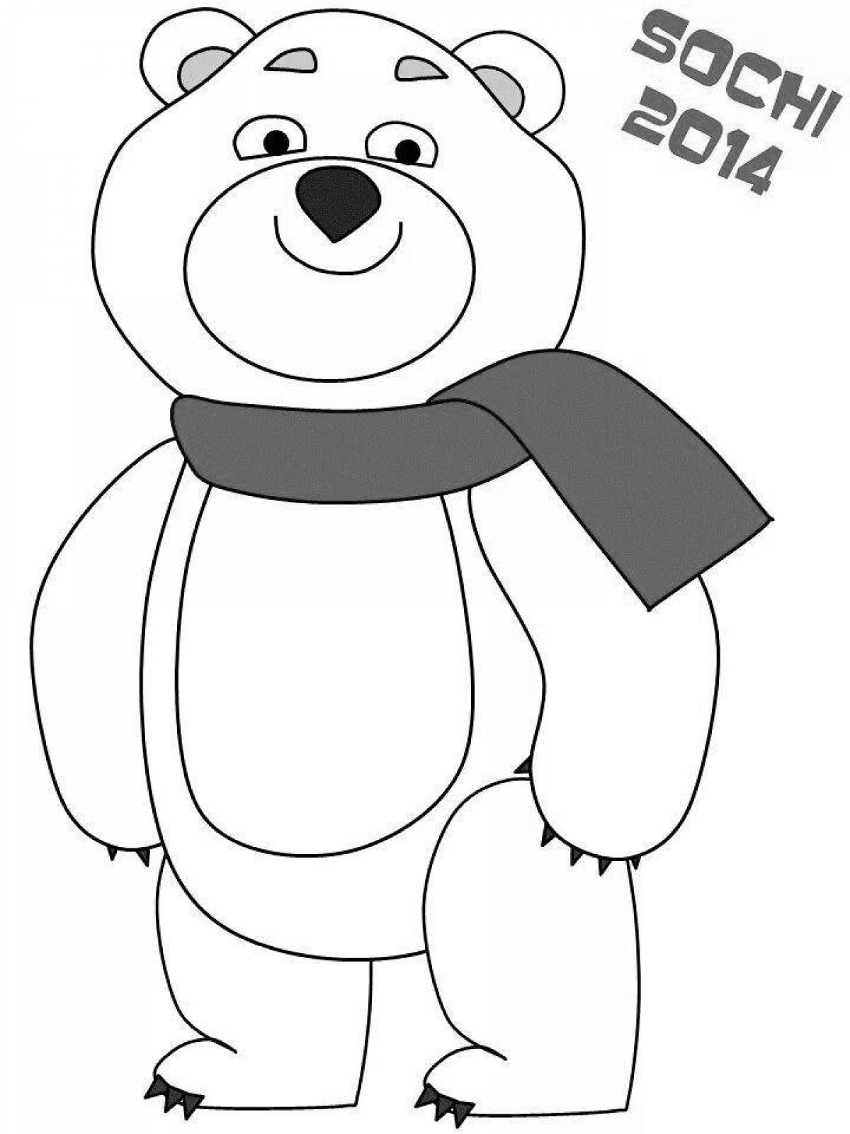 Coloring page funny olympic bear
