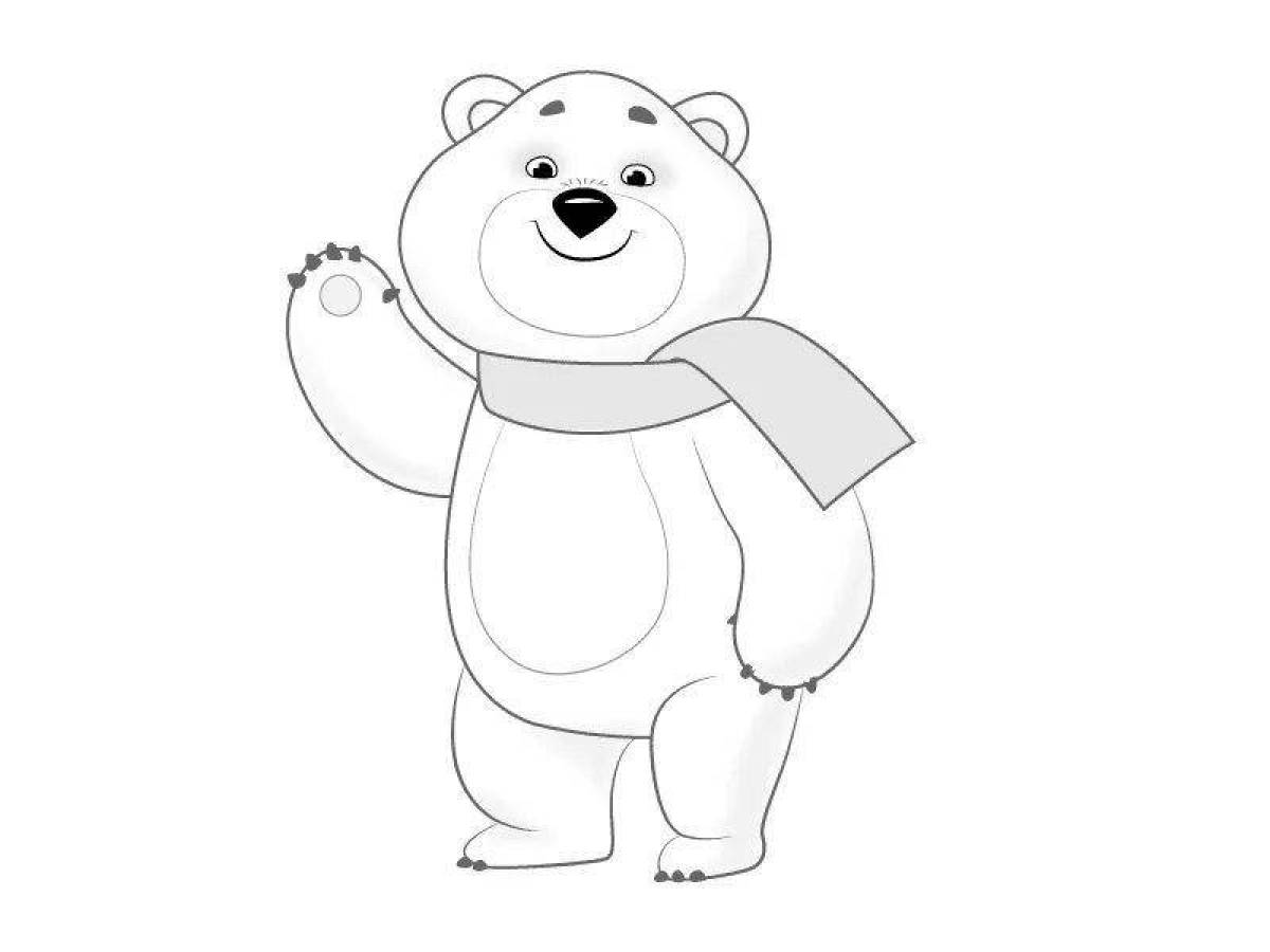 Раскраска яркий олимпийский медведь