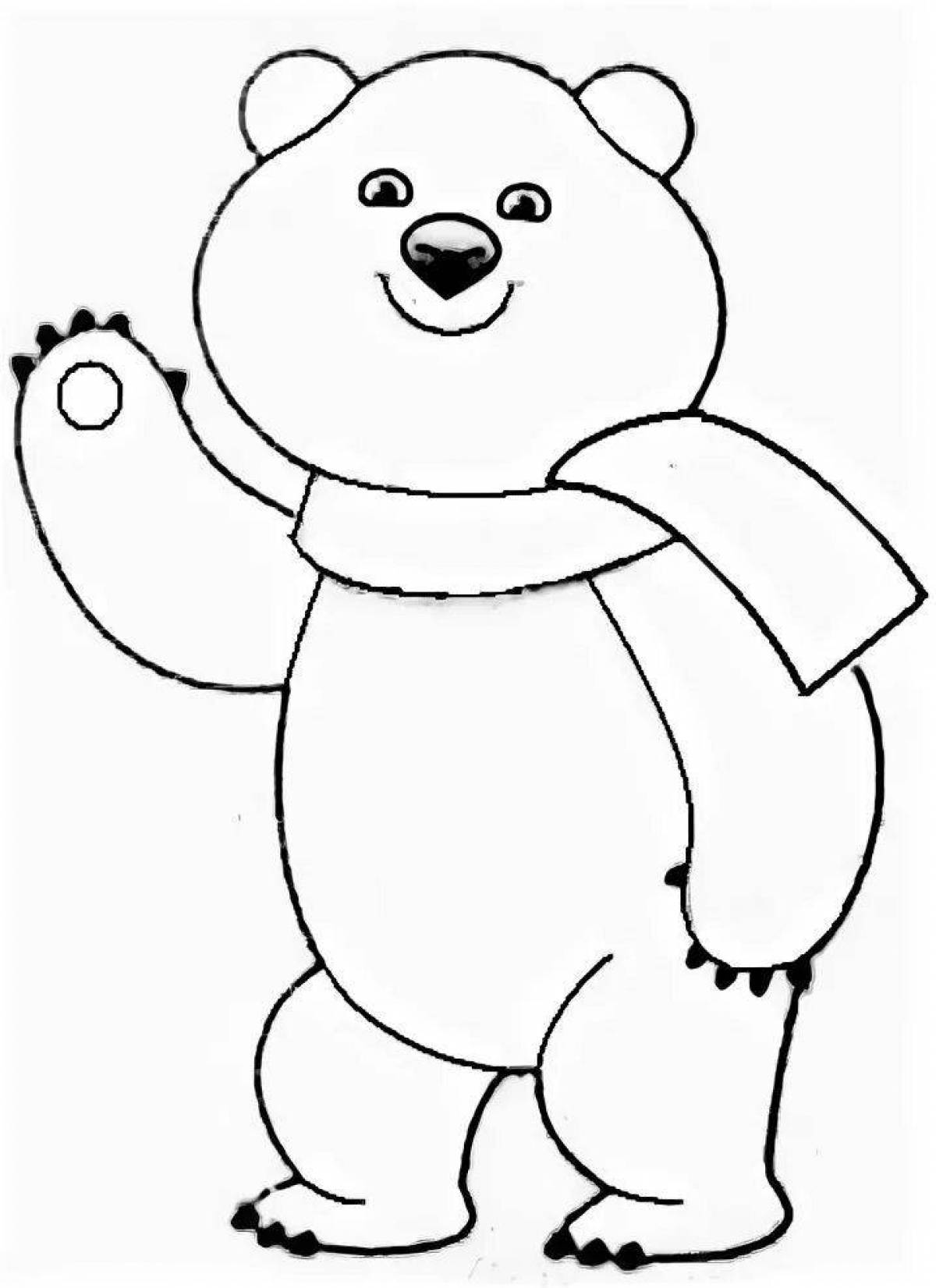 Coloring page brave olympic bear
