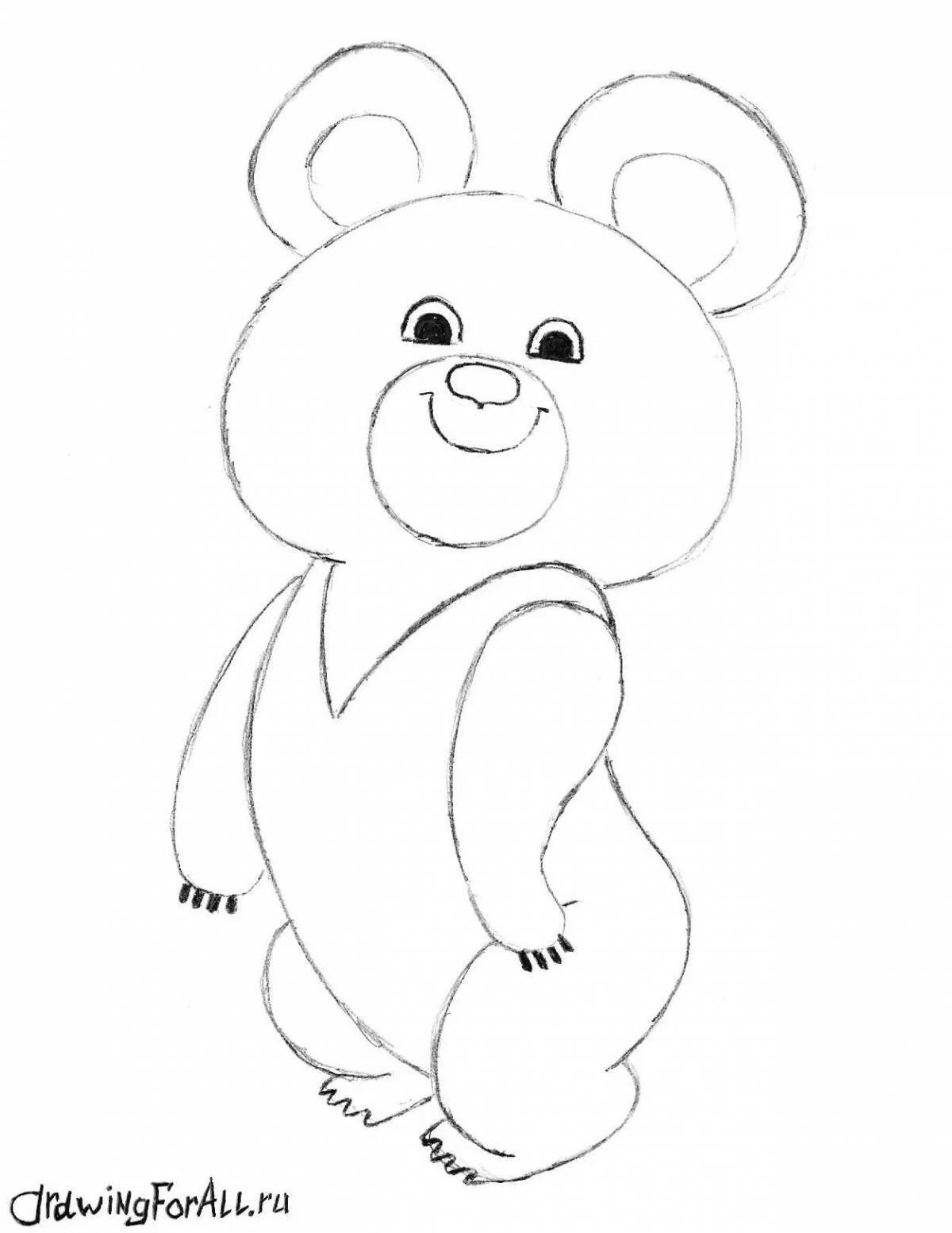 Awesome olympic bear coloring page