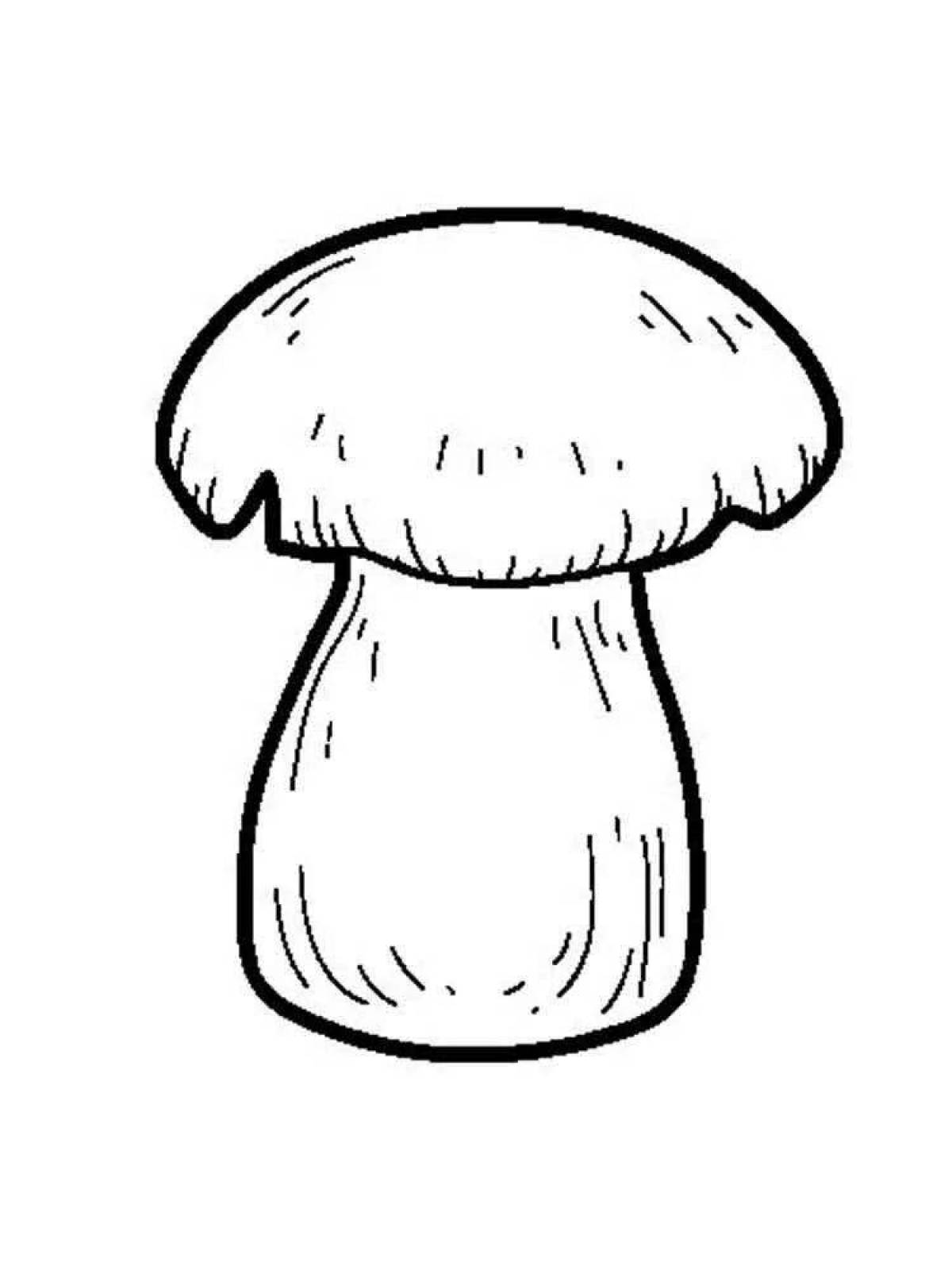Delightful white mushroom coloring page