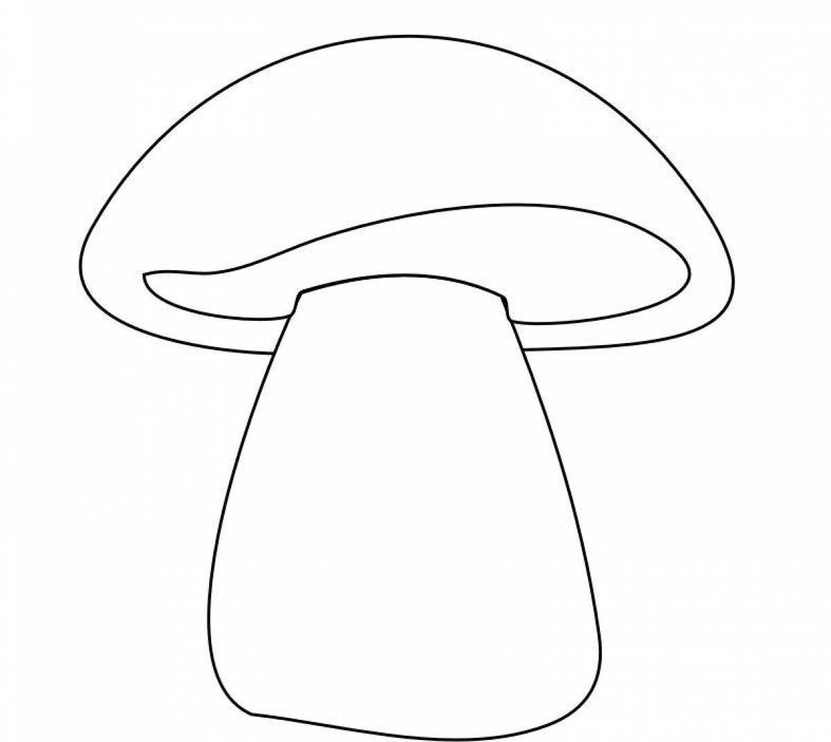 Радостный белый гриб-раскраска