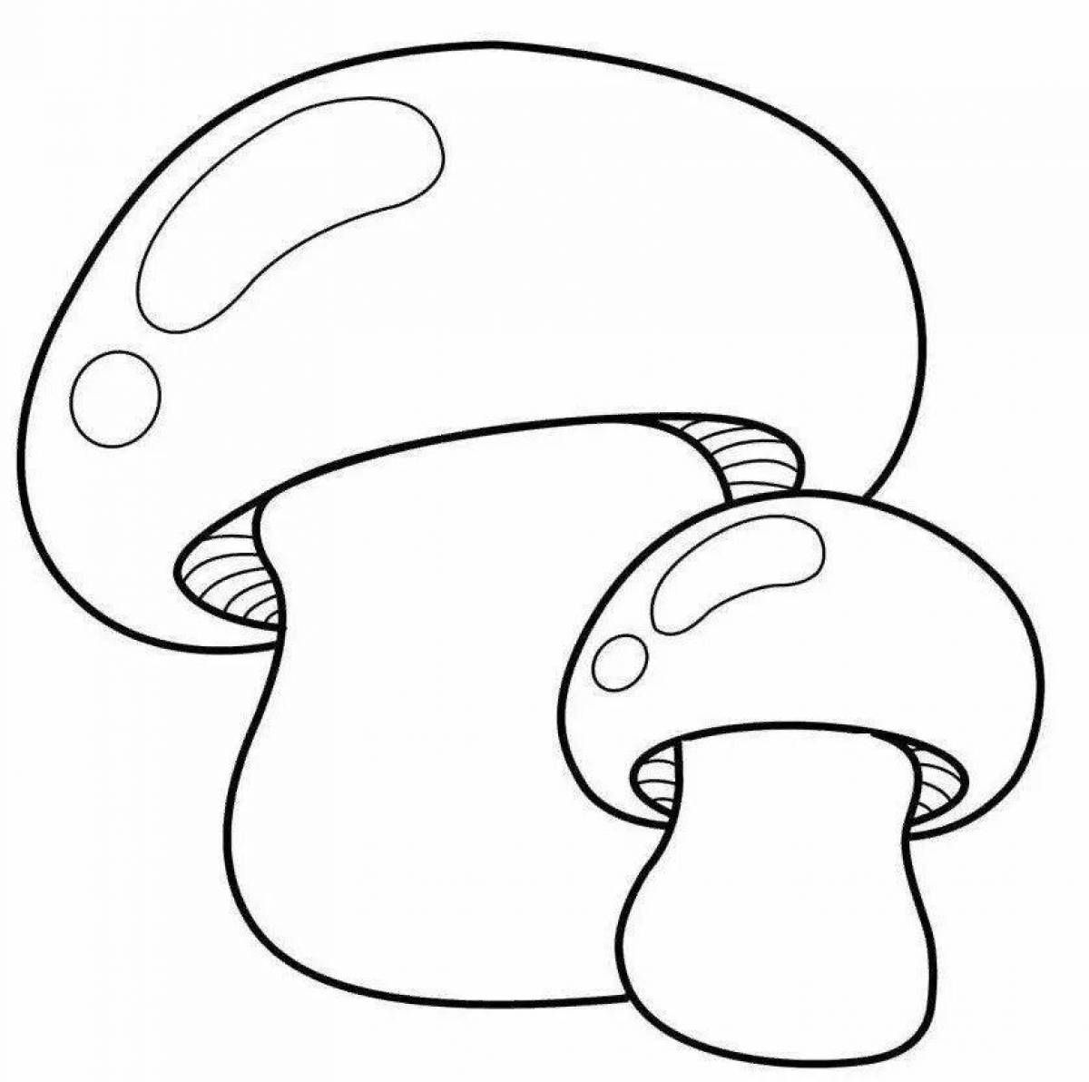 Раскраска элегантный белый гриб