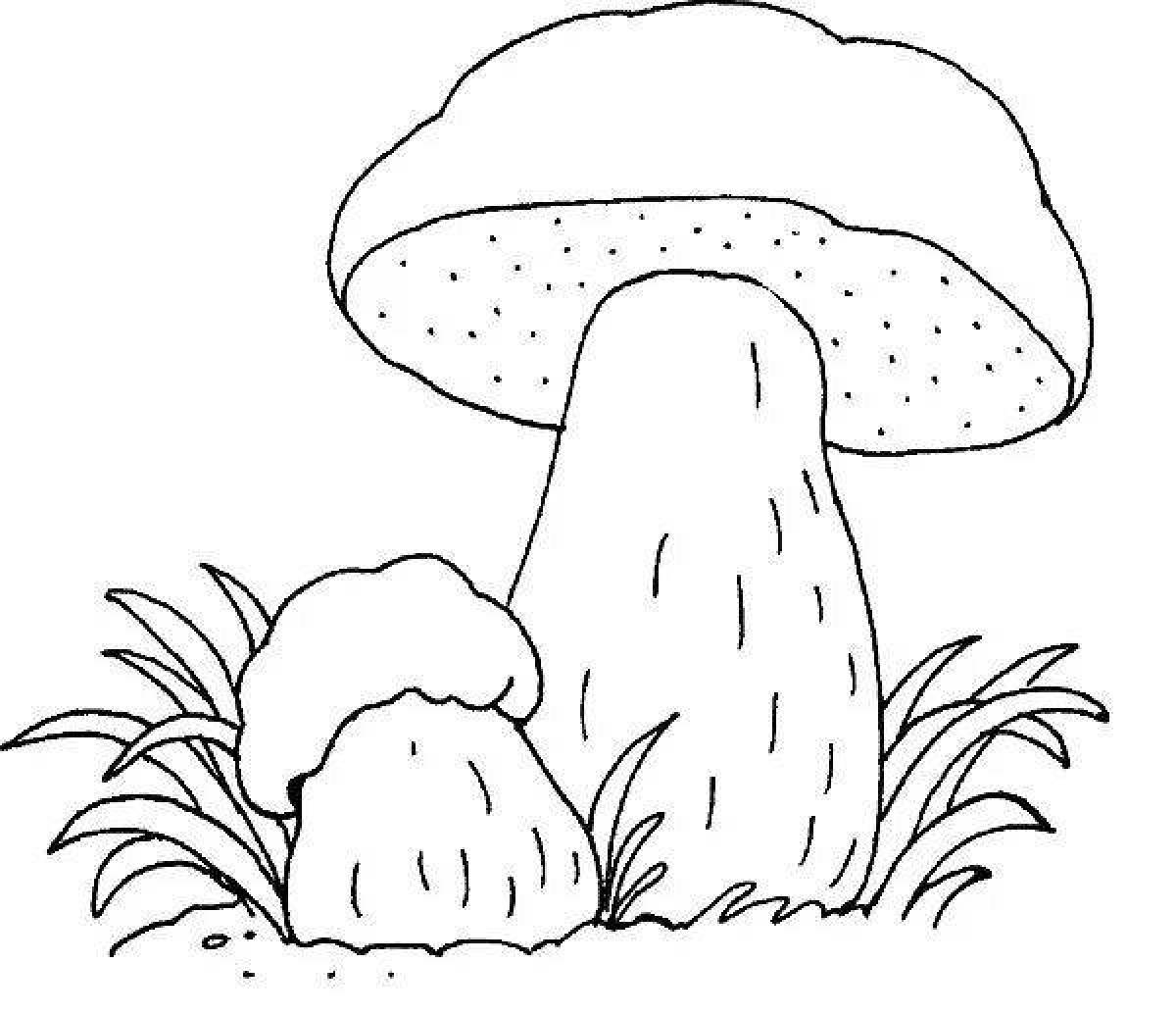 Dazzling white mushroom coloring page