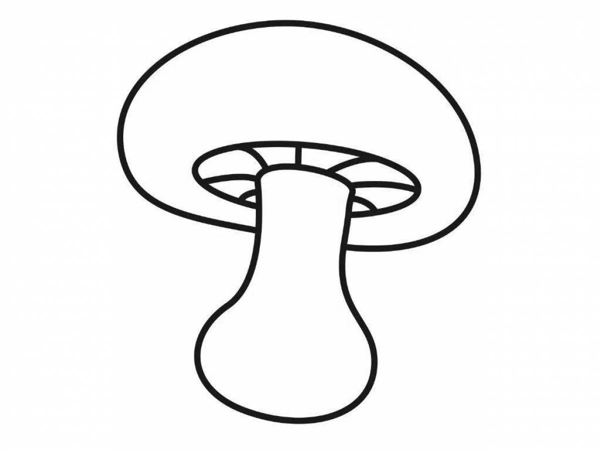 Привлекательная белая грибная раскраска