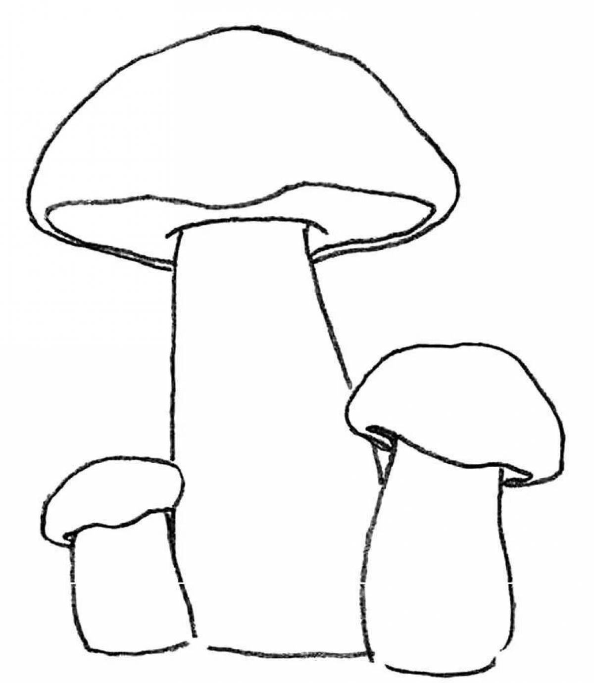 Refreshing white mushroom coloring page