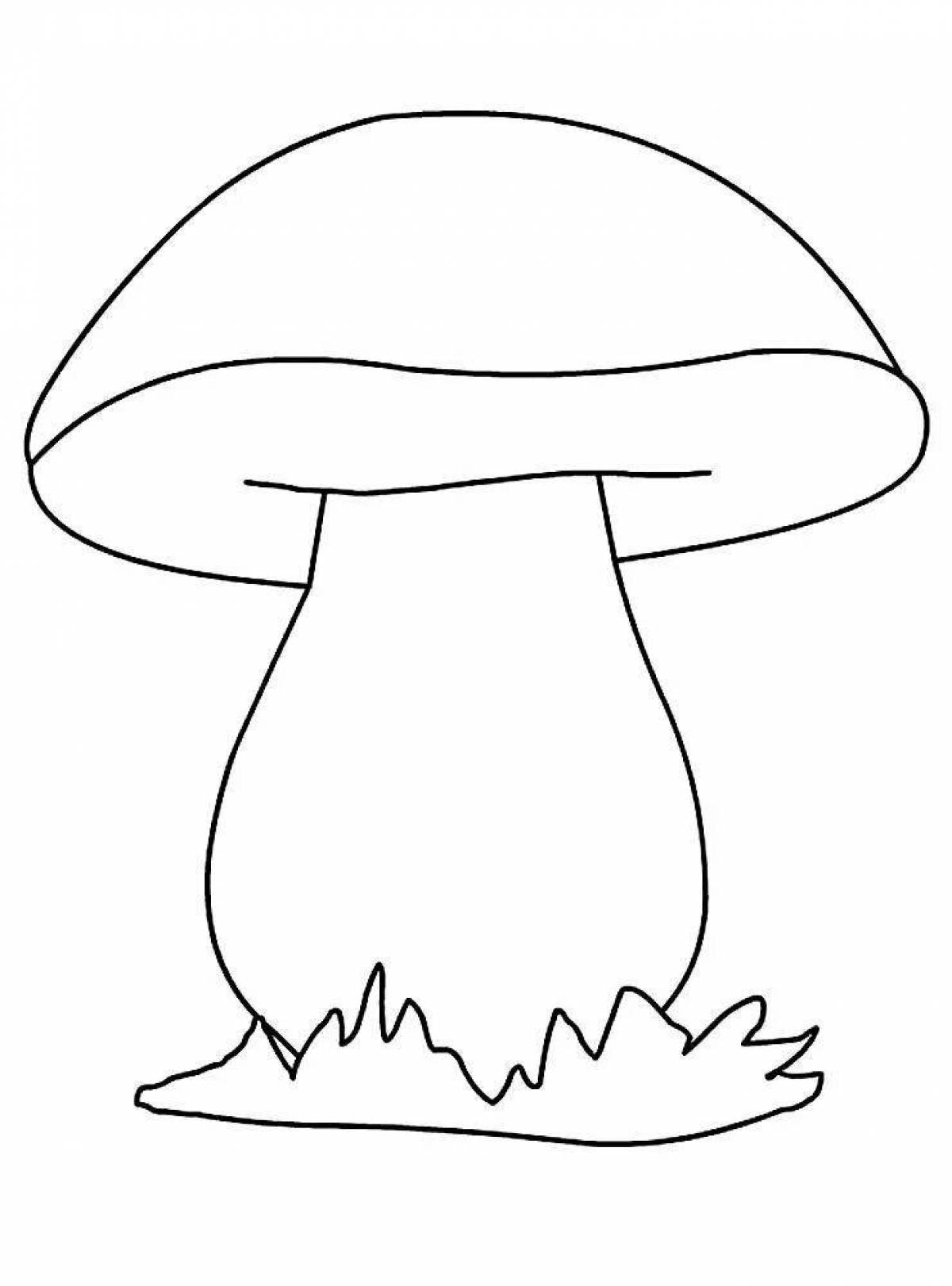 Раскраска радостный белый гриб