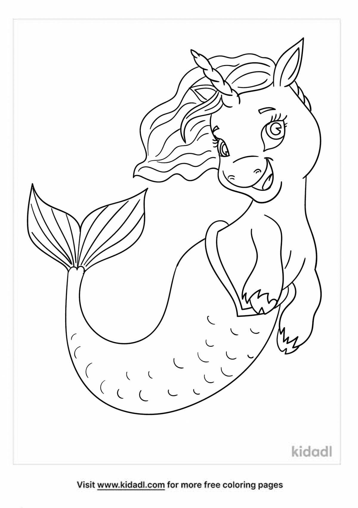 Exquisite coloring mermaid unicorn