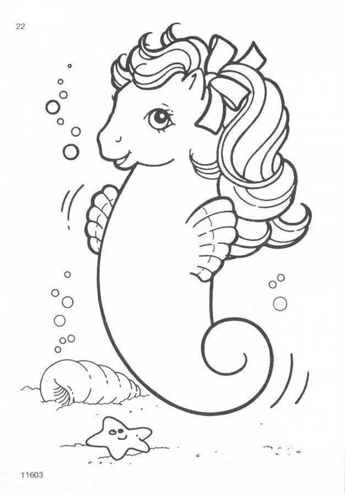 Fantastic coloring mermaid unicorn