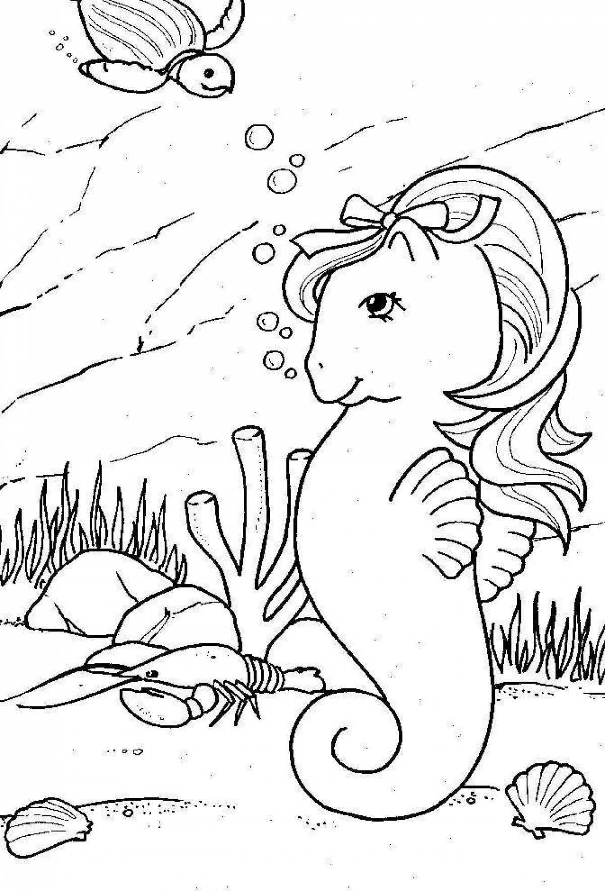 Delightful coloring mermaid unicorn