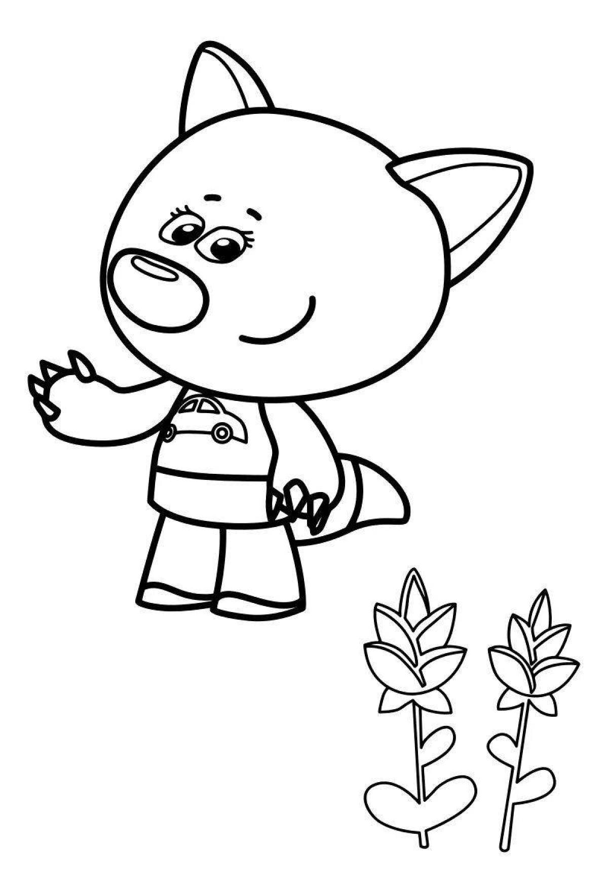 Coloring page sweet cute chick