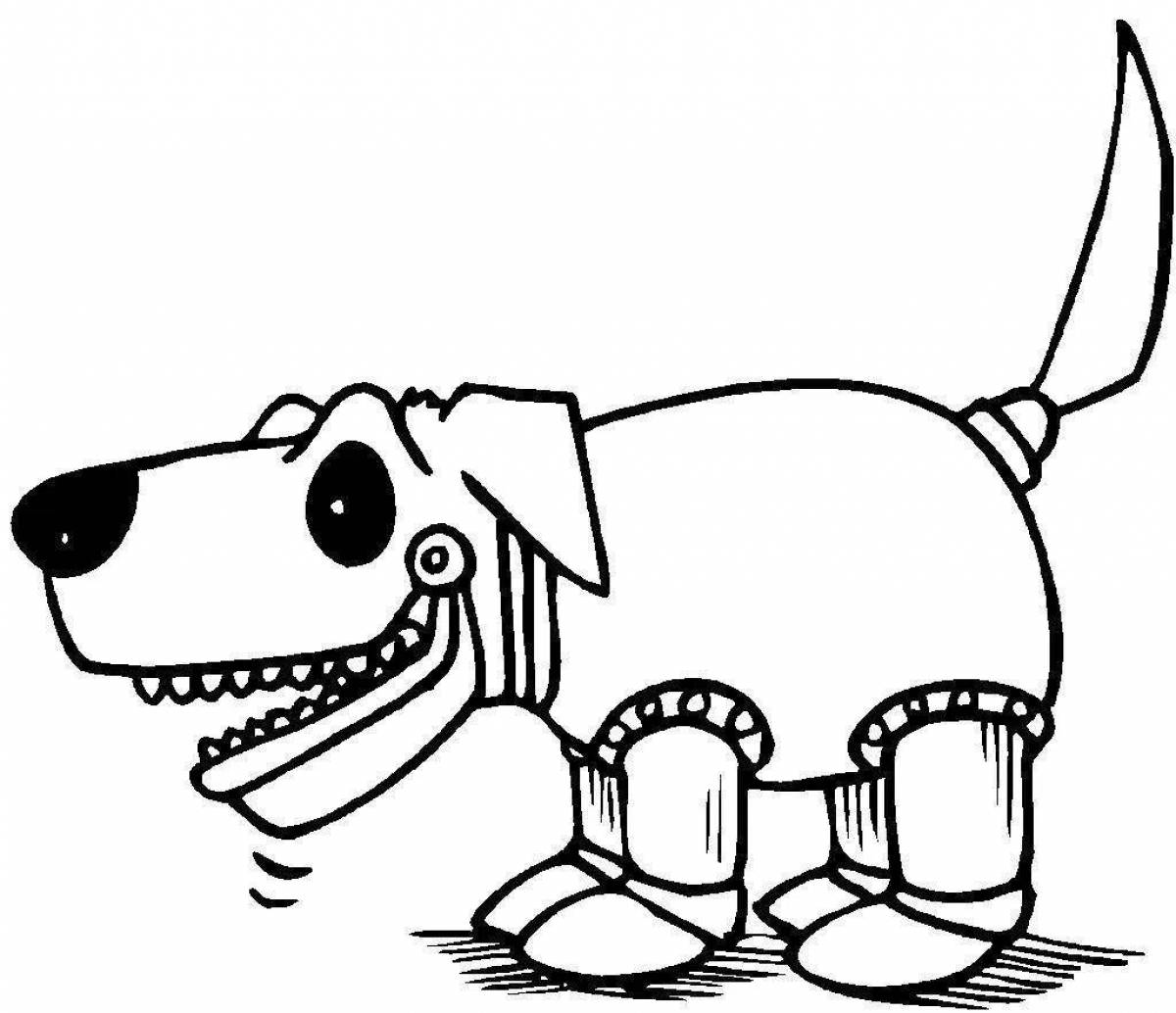 Очаровательная страница-раскраска робот-собака