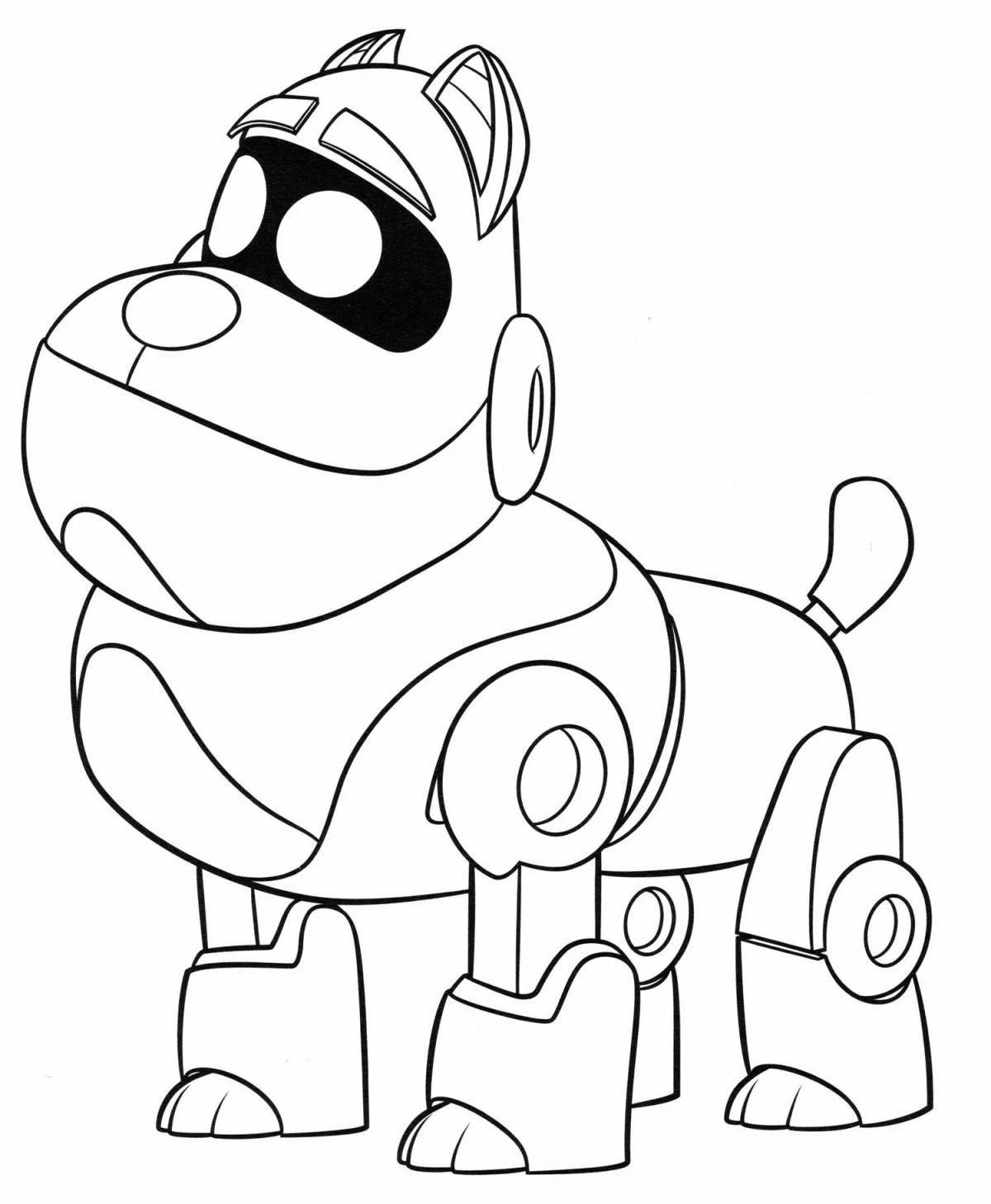 Fun robot dog coloring page
