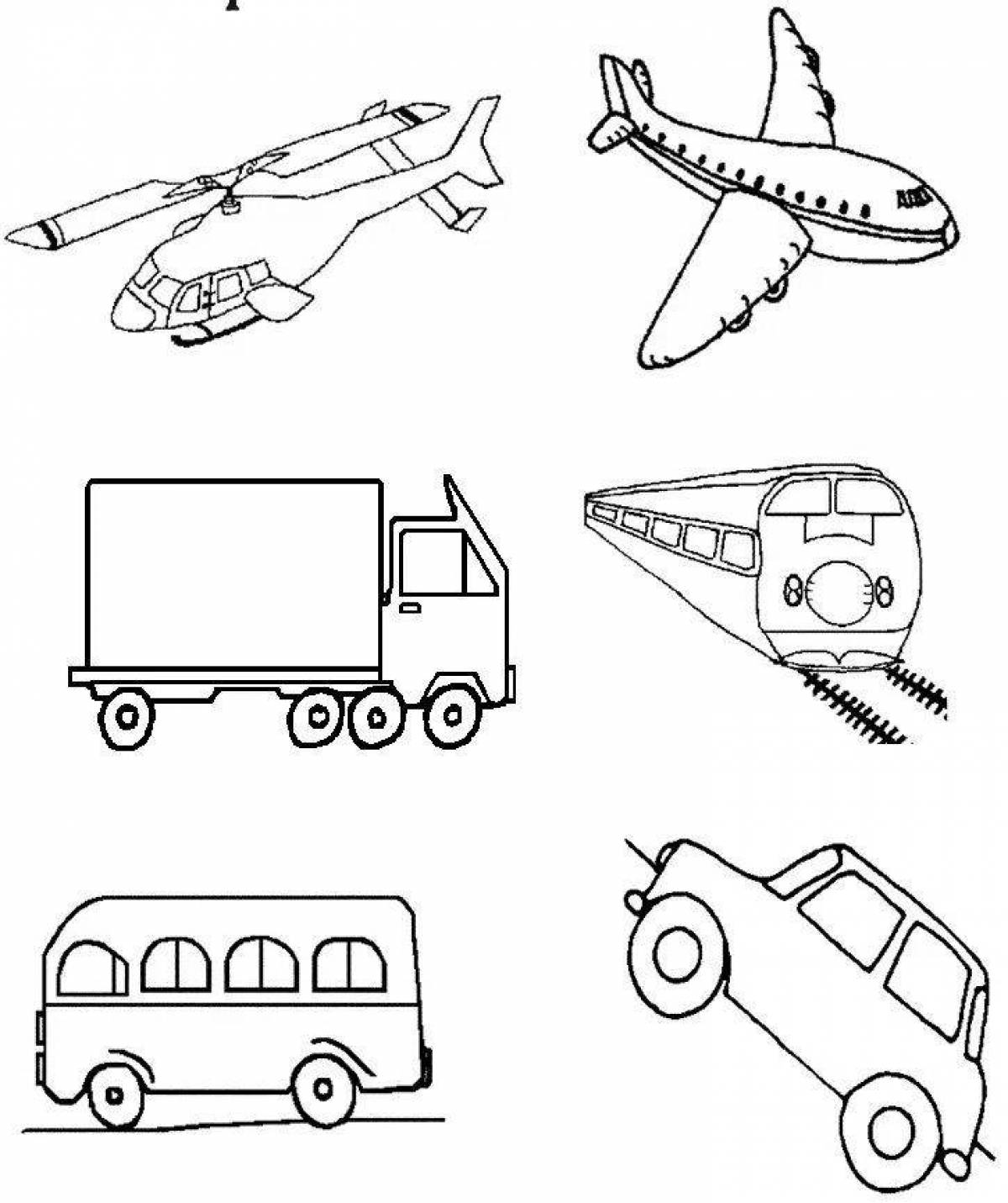 Tempting land transport coloring page
