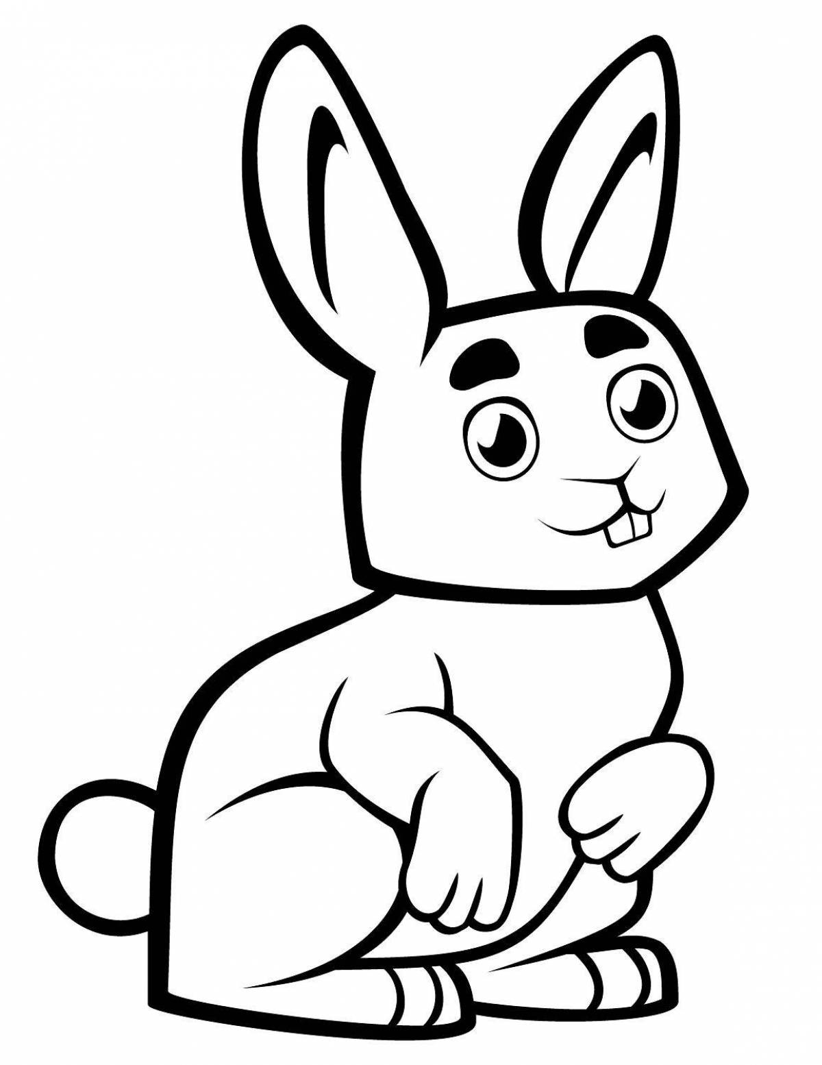Playful rabbit coloring book