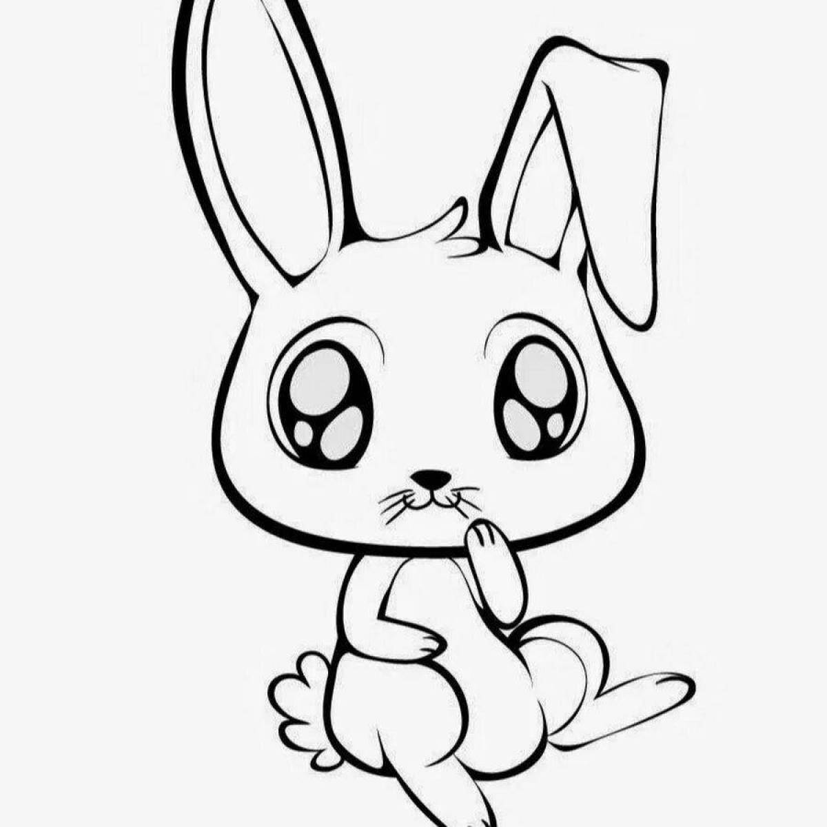 Пушистый-ваффи раскраска кролик