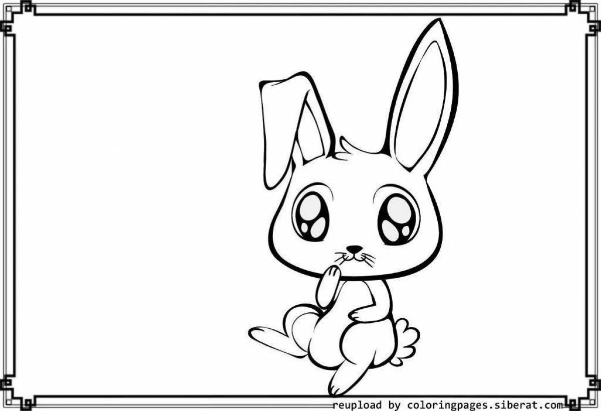 Coloring rabbit with big ears