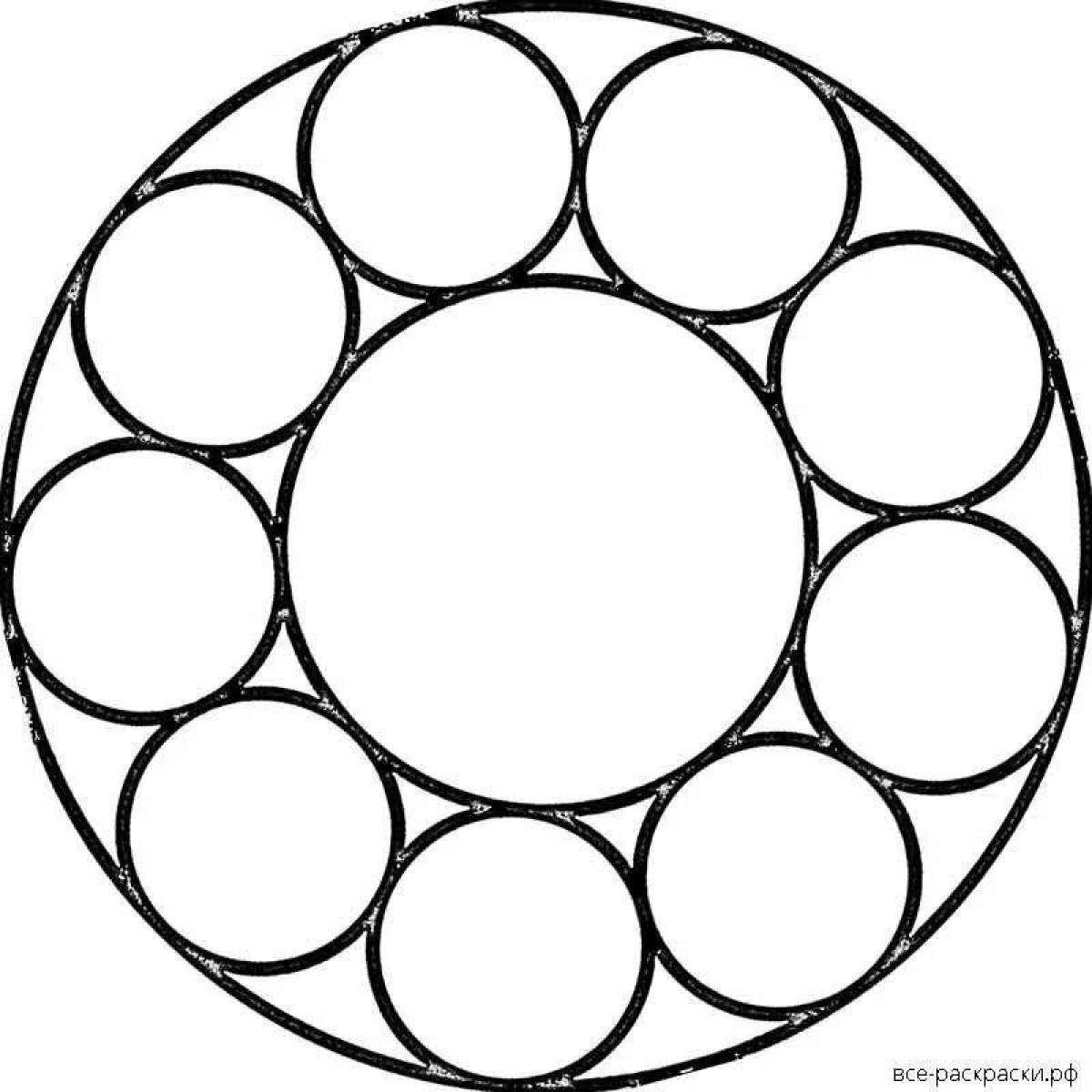 Glittering circle coloring page