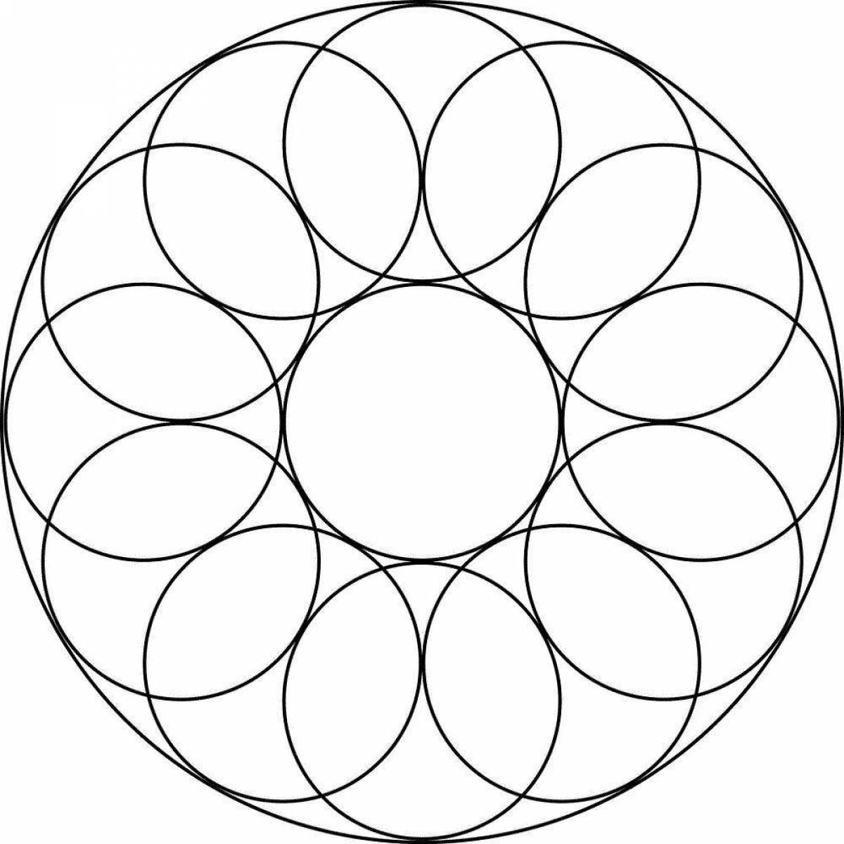 Glitter circle coloring page