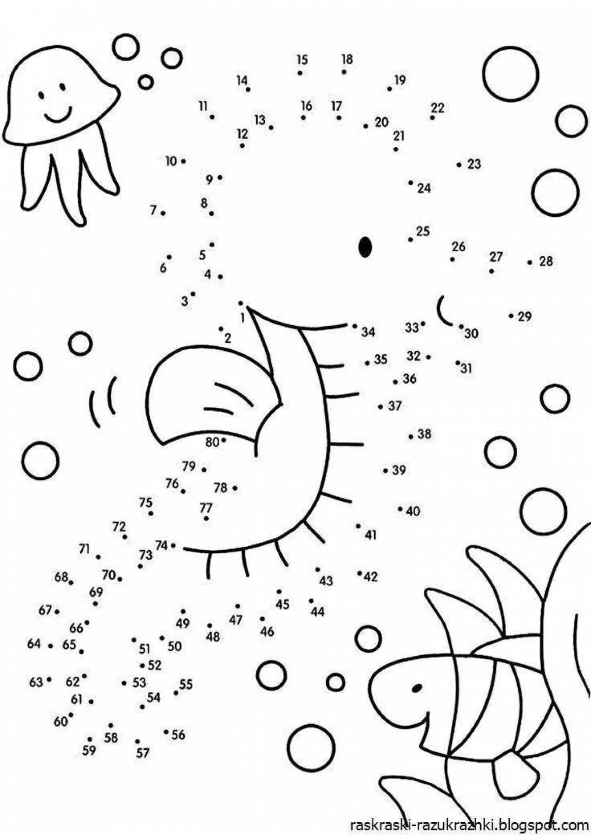 Attractive connect by numbers coloring page
