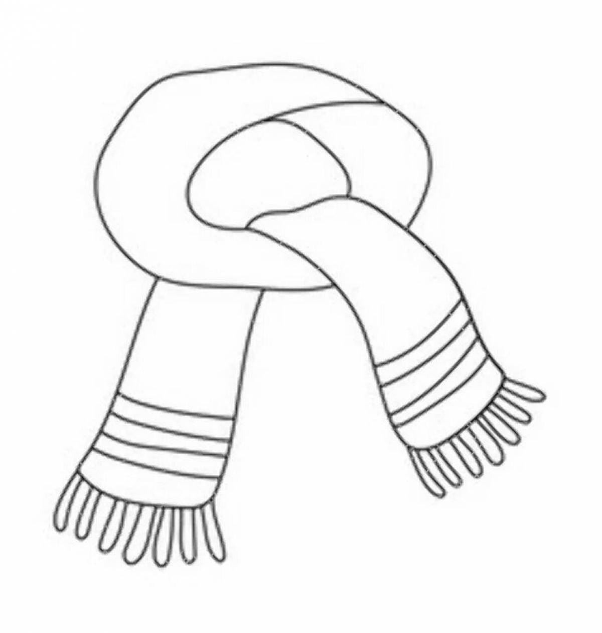 Color-frenzy scarf coloring page for kids