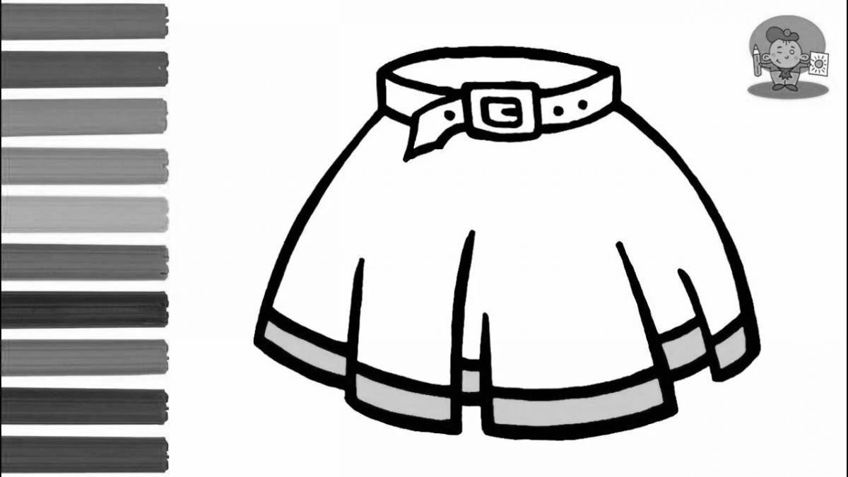 Coloring page beautiful skirt for teens