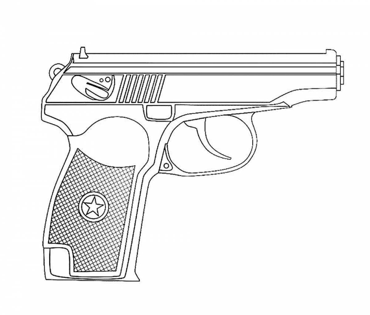 Fun coloring pages with guns for boys