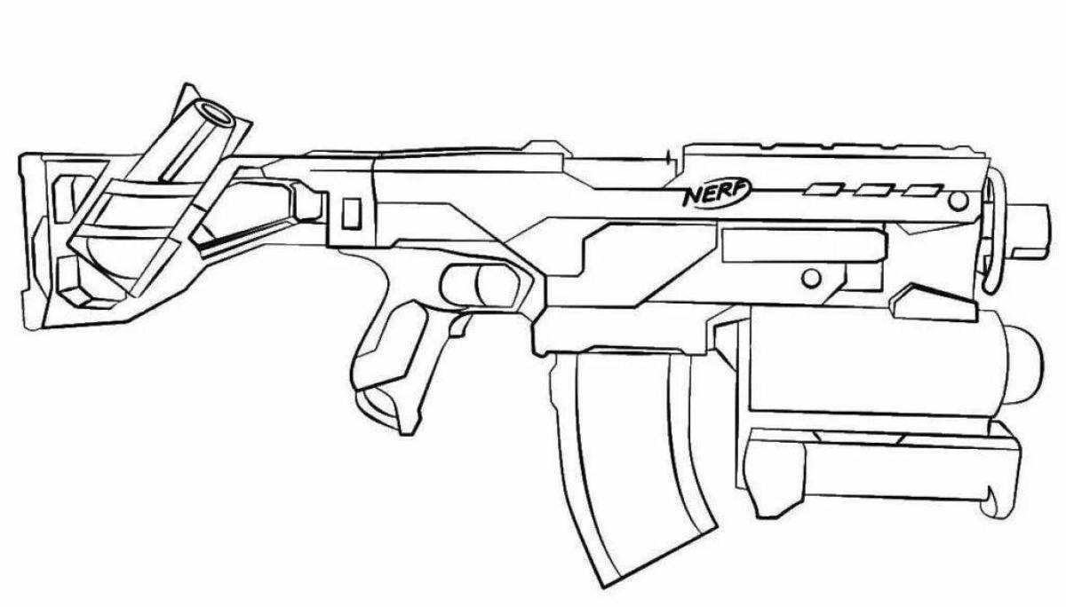 Colorful coloring pages with guns for boys