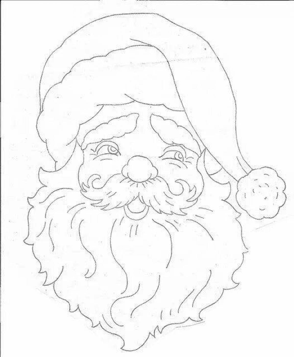 Amazing santa head coloring page