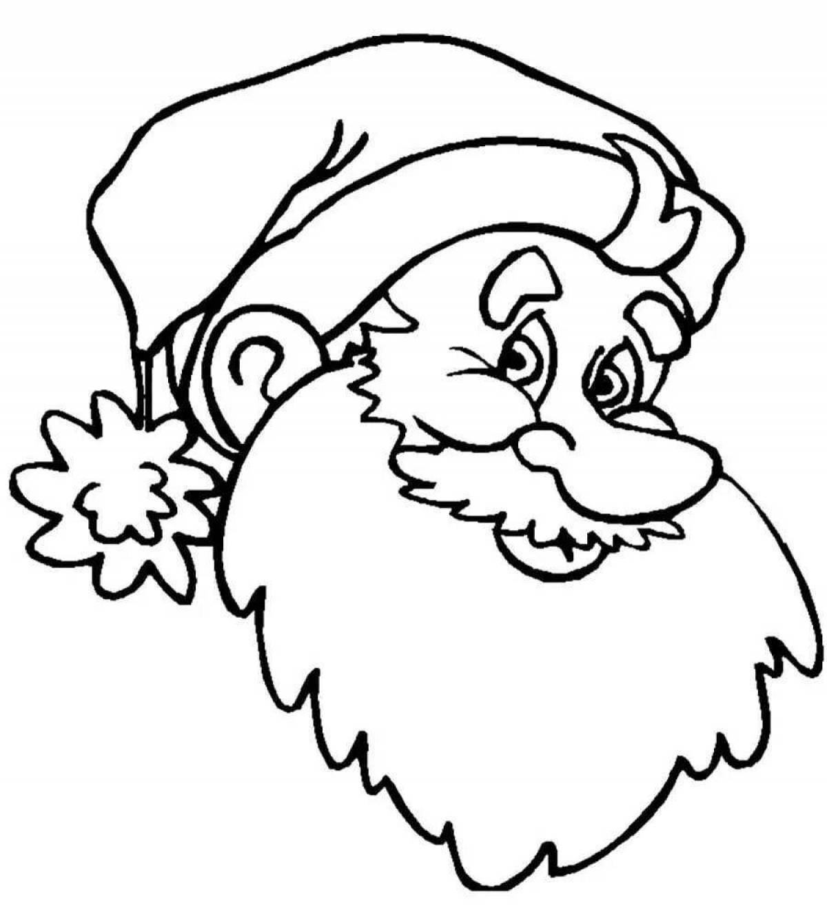 Animated santa head coloring page