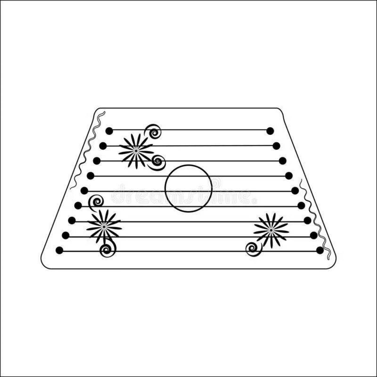 Coloring page cute musical instrument psaltery