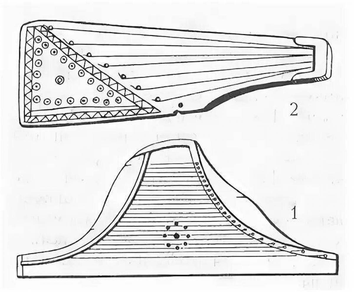 Coloring page of the exciting musical instrument psaltery