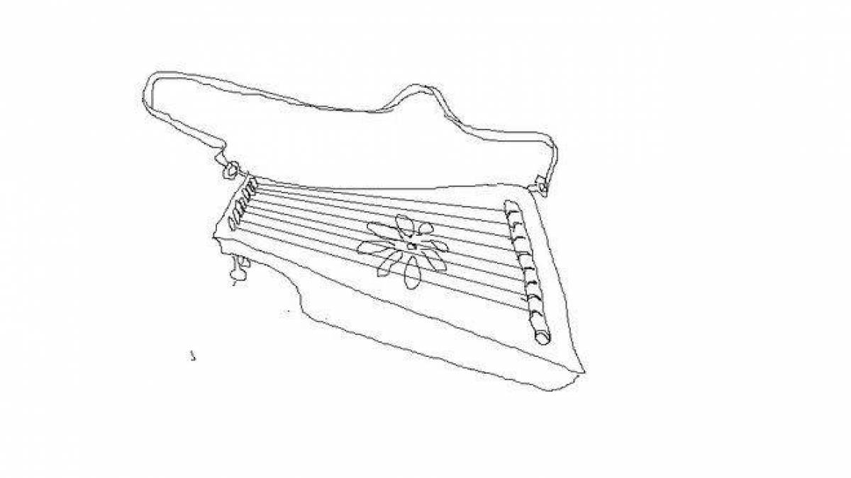 Coloring page of a fascinating musical instrument psaltery