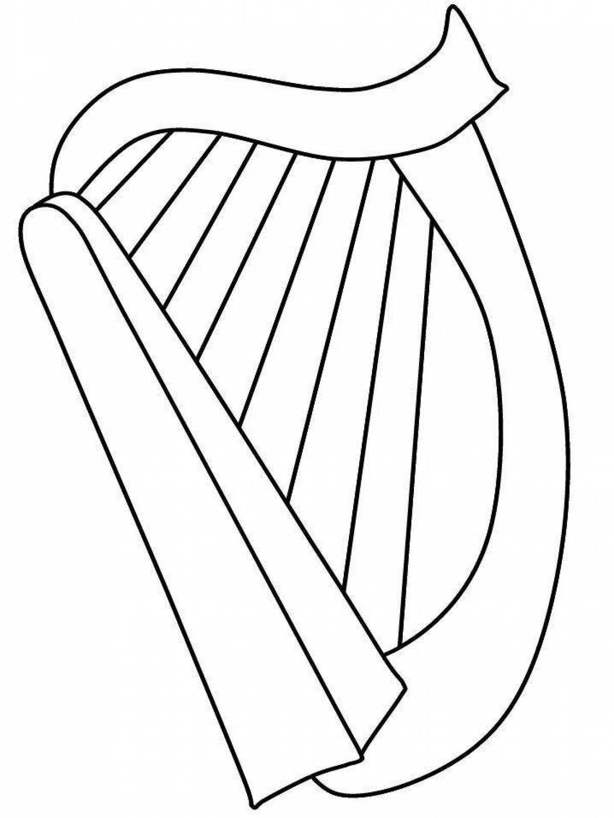 Animated musical instruments psaltery coloring book