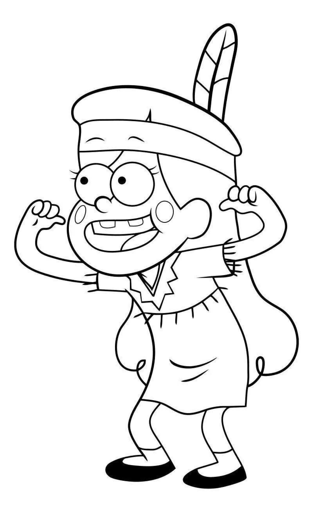 Playful gravity falls coloring page