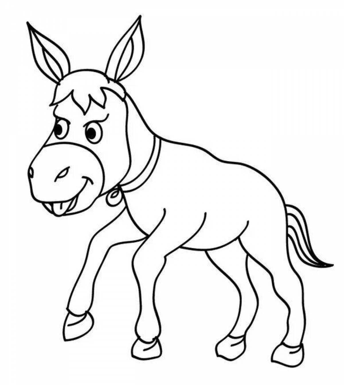 Coloring donkey for kids