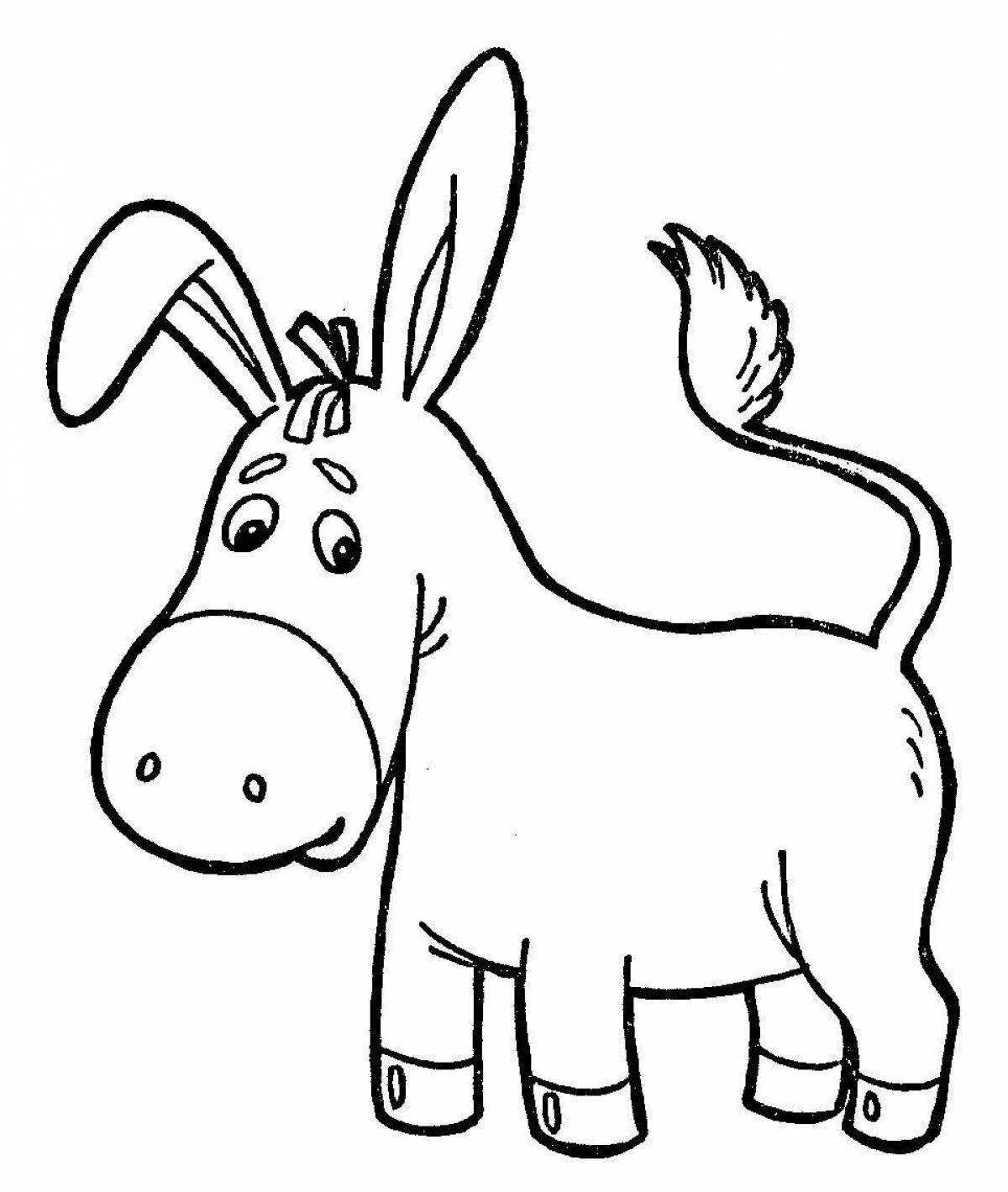 Violent donkey coloring for kids