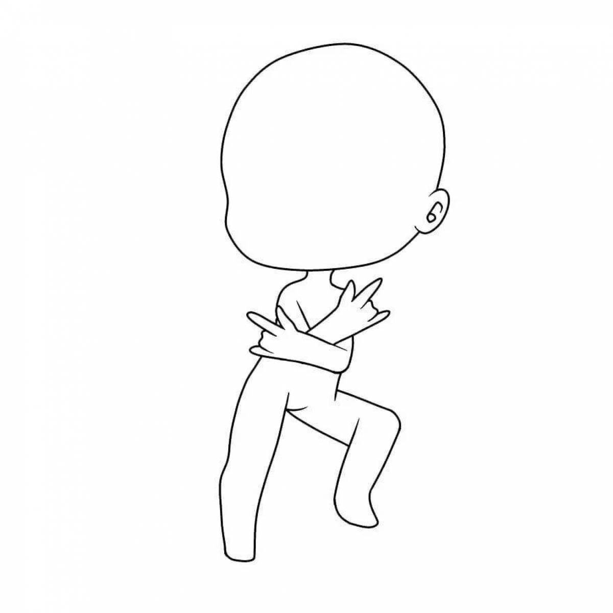 Colorful body gacha life coloring page