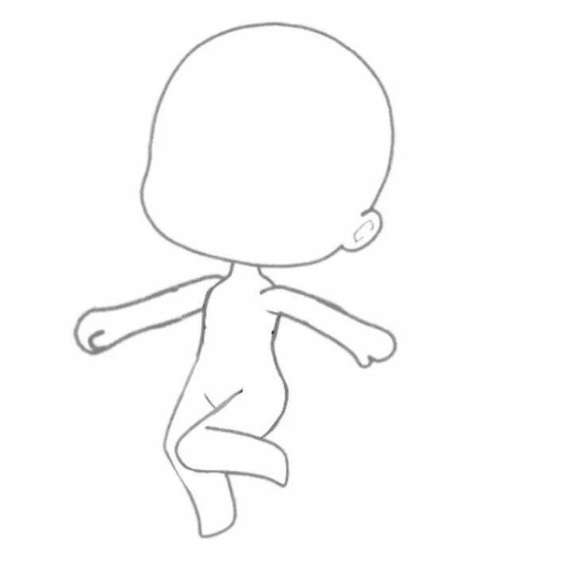 Colorful bright body gacha life coloring page