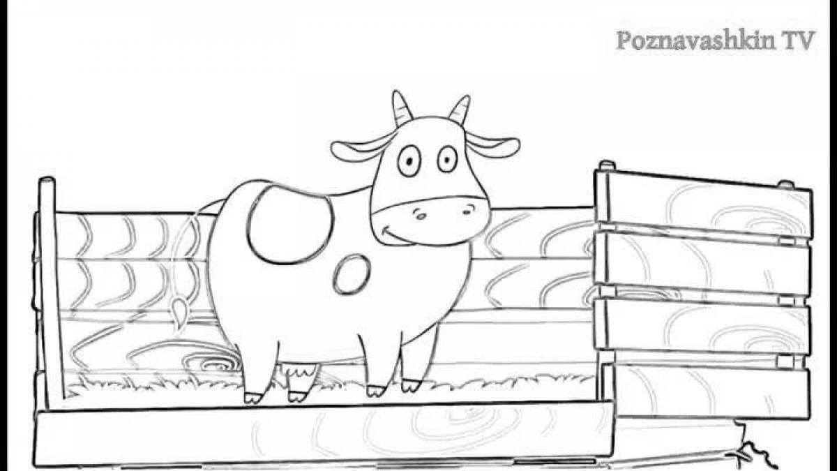 Majestic blue tractor coloring page