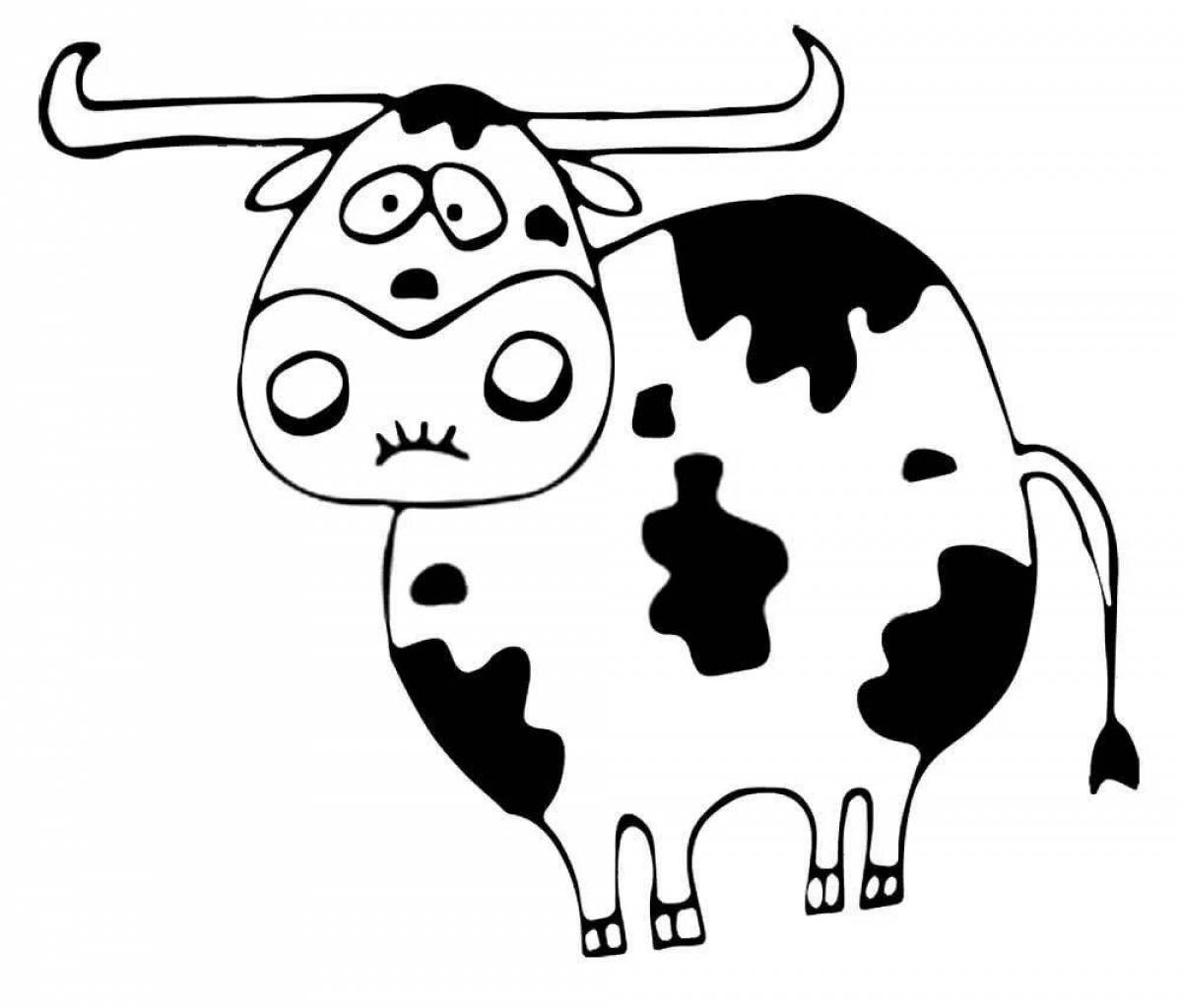 Буйная корова раскраска