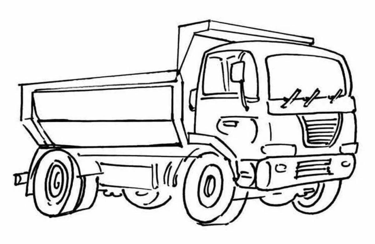 Coloring page funny cart for kids