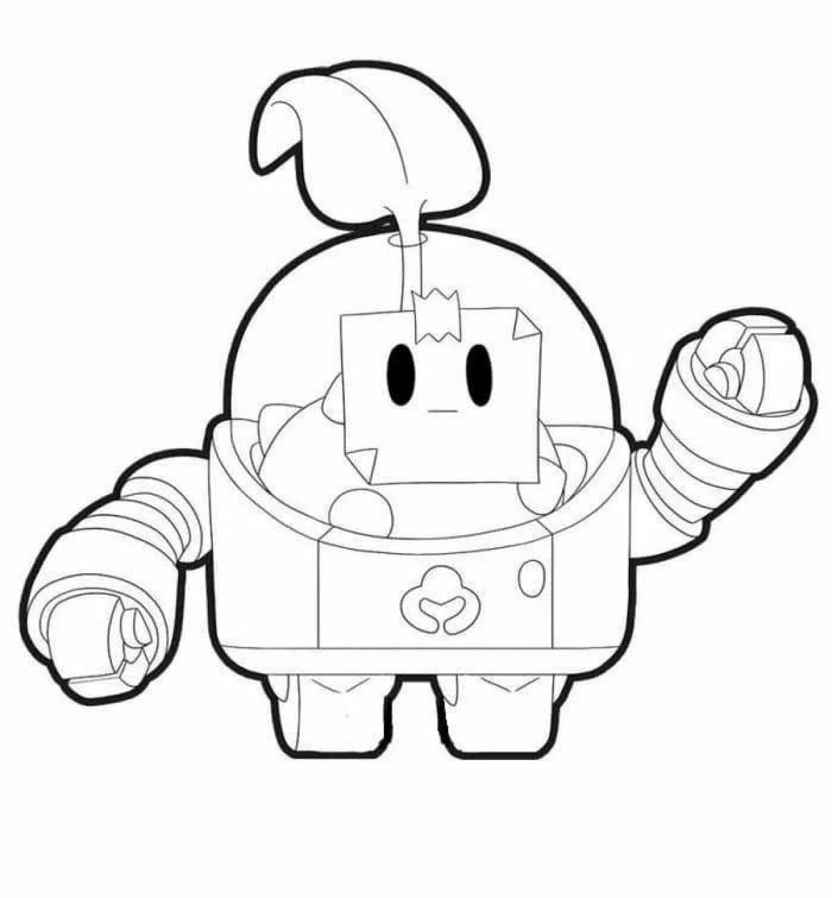 Animated coloring book fan from brawl stars