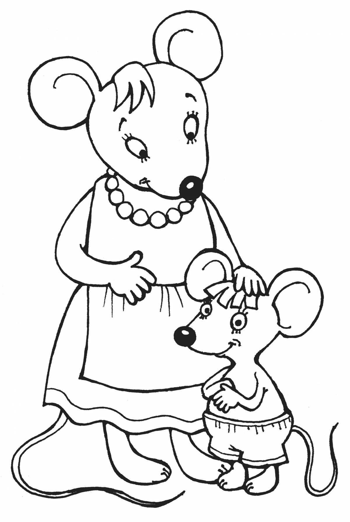 A fascinating coloring book about a silly little mouse