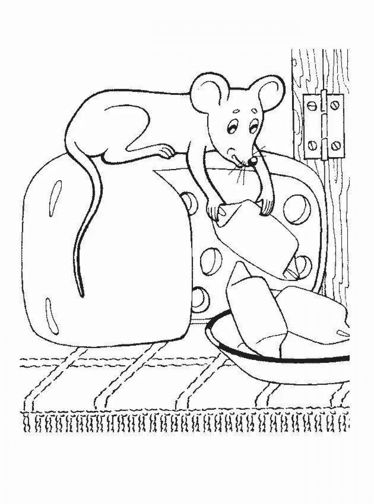 Silly mouse tale coloring page