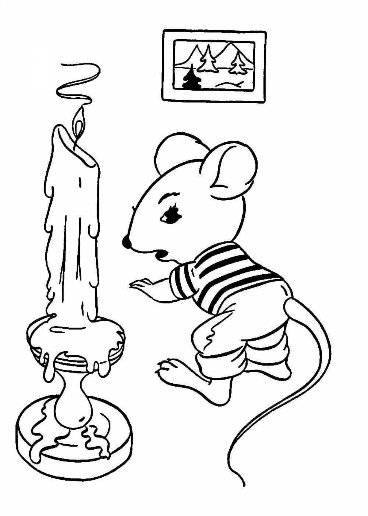 Веселая раскраска сказка о глупой мышке
